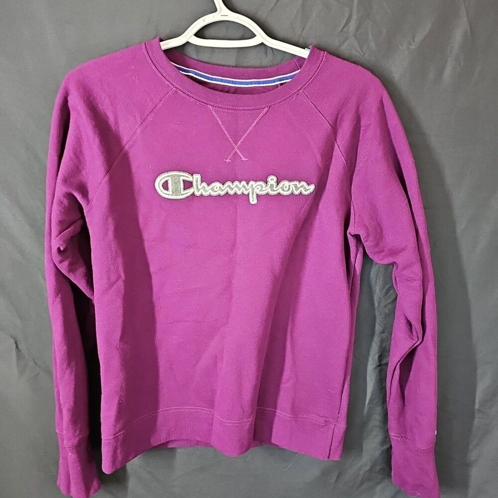 Champion Women Venetian Purple Fleece Pullover Sweatshirt Size S